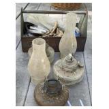 Oil Lamps, Metal Tool Carrier Oil Lamps, Metal Tool Carrier