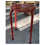 Red Metal Side Table Red Metal Side Table