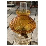 Oil Lamp with Amber Shade Oil Lamp with Amber Shade