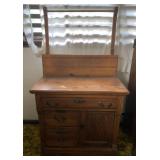 Oak Wash Stand with Towel Bar Oak Wash Stand with Towel Bar