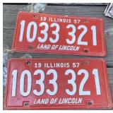 1957 Illinois License Plates 1957 Illinois License Plates