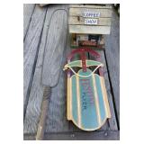 Carpet Beater, Sled and Birdhouse Carpet Beater, Sled and Birdhouse
