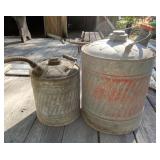 2 - Galvanized Fuel Cans 2 - Galvanized Fuel Cans