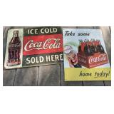 2 - Metal Coca-Cola Signs 2 - Metal Coca-Cola Signs