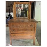 Mirrored Oak Lowboy Dresser Mirrored Oak Lowboy Dresser
