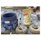 Broadcast Seeder, Bucket Box, Wheels Broadcast Seeder, Bucket Box, Wheels
