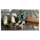 Oak Dresser Box & Roller Skates Oak Dresser Box & Roller Skates