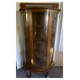 Oak Curved Glass Curio Cabinet Oak Curved Glass Curio Cabinet