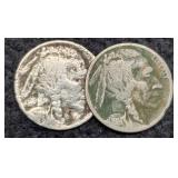 (2) 1914 Buffalo Nickels