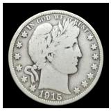 1915 Barber Half Dollar F15 Key Date