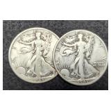 (2) W. Liberty Half Dollars 1943-D, 1945-S