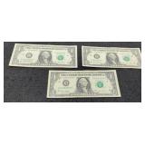 (3) 2003 $1 Star Notes XF