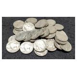 (40) 1937-P,D,S Full Date Buffalo Nickels