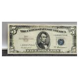 1953A $5 Silver Certificate Note VF