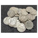 (25) Mercury Dimes
