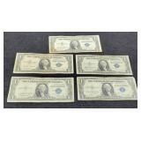 (5) 1935 $1 Silver Certificate Notes