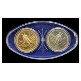 1967 Canada 2 Coin Set In Silver & Gold Plated