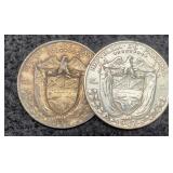 (2) Panama 1/4 Balboa 1933, 1947