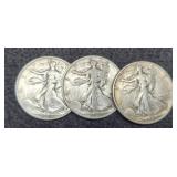 (3) W. Liberty Dollars 1944-S, 45, 46-S