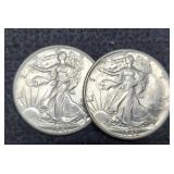 (2) W. Liberty Half Dollars AU 1941-D, 1943