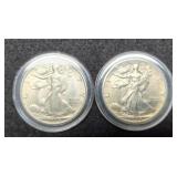 (2) 1934 W. Liberty Half Dollars VF