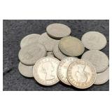 Lot w/ 16 G. Britain 1 Shilling