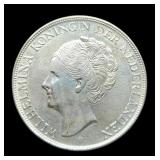 1944 Curacao 2 1/2 Gulden Unc. Silver