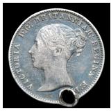 1868 G. Britain 3 Pence Holed Silver