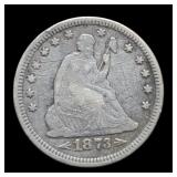 1873 Liberty Seated Quarter w/ Scratches