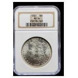 1887 Slab Morgan Dollar NGC MS64