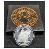 1989 1 Troy Oz. Silver Christmas Round By
