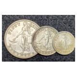 Lot w/ 3 75% Silver 1944 Philippine Coins,