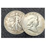 (2) Half Dollars: