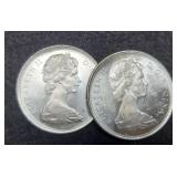 (2) 1965 Canada Silver Dollars Unc.