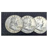 (3) 1963-P&D Franklin Half Dollars