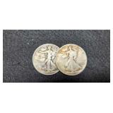 (2) W. Liberty Half Dollars 1936-D, 1942-S