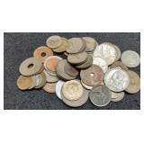 Lot w/ 62 Foreign Coins