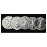 (5) Silver Eagles 1990, 92, 21T2, 22, 23