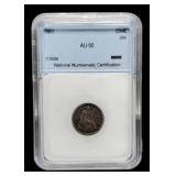 1857 Slab Liberty Seated Dime NNC AU50