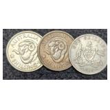 (3) Australia 1 Shilling Silver