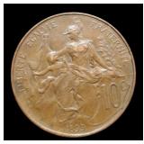 1899 France 10 Centimes, Large 10 G