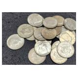 (20) 40% Silver Kennedy Half Dollars