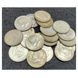 (20) 40% Silver Kennedy Half Dollars