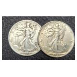 (2) W. Liberty Half Dollars 1941, 1946