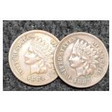 (2) Indian Head Cents w/ Full Liberty