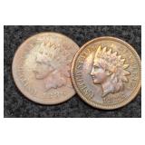 (2) 1886 Indian Head Cent Variety 1 & 2