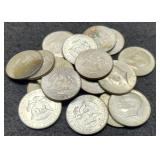 (20) 40% Silver Kennedy Half Dollars