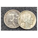 (2) 1916 Buffalo Nickels P&D