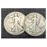 (2) W. Liberty Half Dollars 1917, 1919