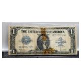 1923 $1 Silver Certificate Note Tape On Center